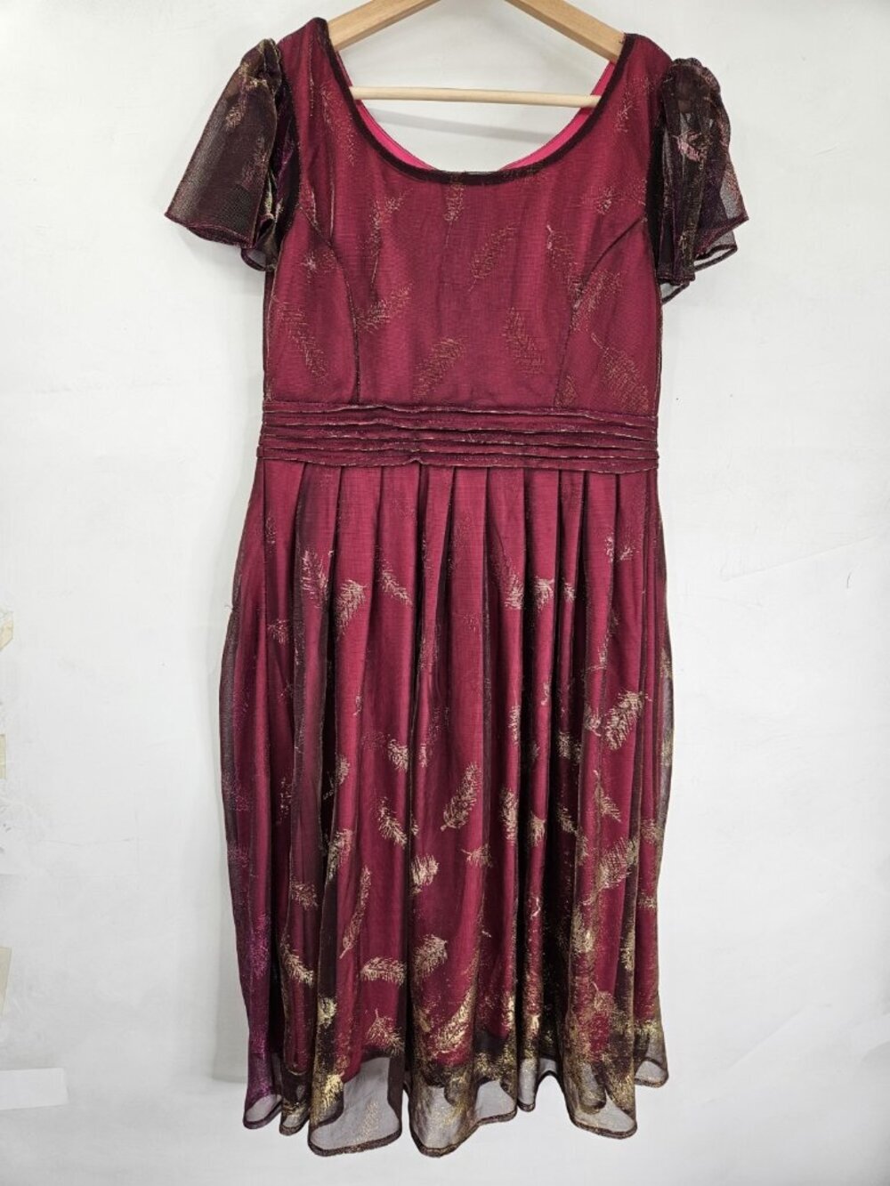 Nha May Nhu Dress Womens L Red Asian Traditional Midi Festival Elegant Style Y2K